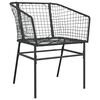 vidaXL 5 Piece Garden Dining Set Black Poly Rattan Glass