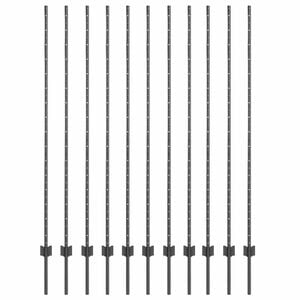 vidaXL Fence Post 11 pcs Grey 150 cm Steel