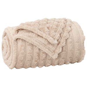 vidaXL Throw Blanket Beige 150 x 130 cm Fleece