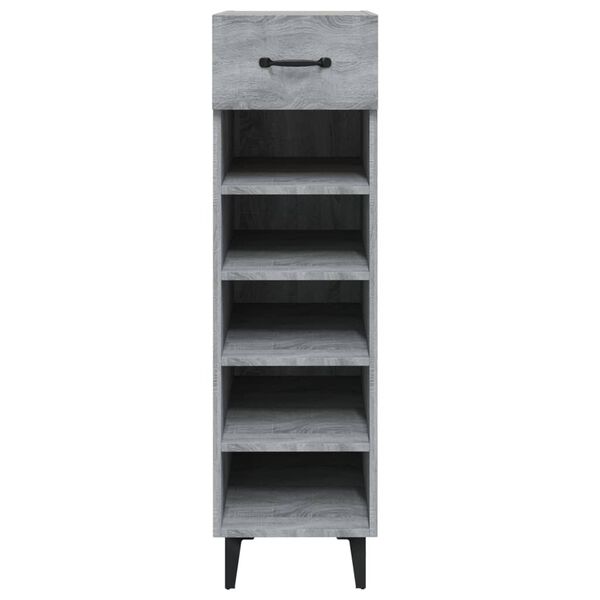 vidaXL Shoe Cabinet Grey Sonoma 30x35x105 cm Engineered Wood