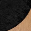vidaXL Faux Sheepskin Rug Tafalla Black &Oslash; 100 cm Polyester