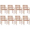 vidaXL Batavia Chairs 8 pcs White Wash Solid Wood Teak