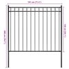 vidaXL Garden Fence Steel 1.81x1.5 m Black