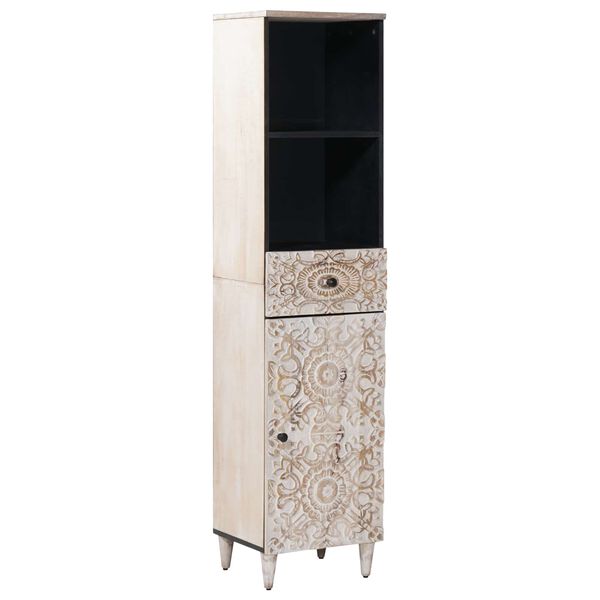 vidaXL Bathroom Cabinet White 38 x 33.5 x 160 cm Solid Mango Wood