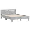 vidaXL Bed Frame with LED without Mattress Concrete Grey 120x190 cm Small Double