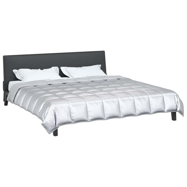 vidaXL Full Year Duvet Silver 200 x 240 cm Satin and Microfiber