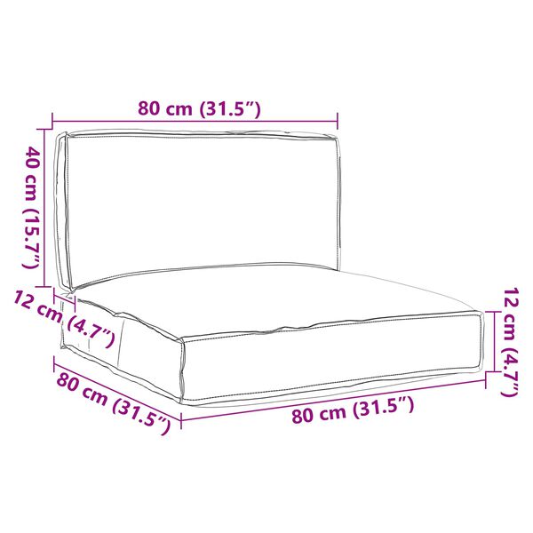 vidaXL Pallet Cushion Set 2 pcs Taupe Oxford Fabric