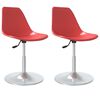 vidaXL Swivel Dining Chairs 2 pcs Red PP