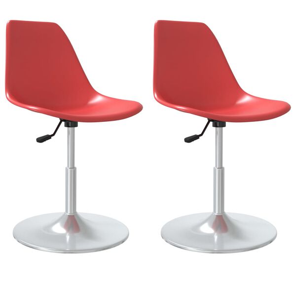 vidaXL Swivel Dining Chairs 2 pcs Red PP
