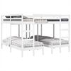 vidaXL Triple Bunk Bed Frame White 200x200/80x200 cm Solid Wood Pine