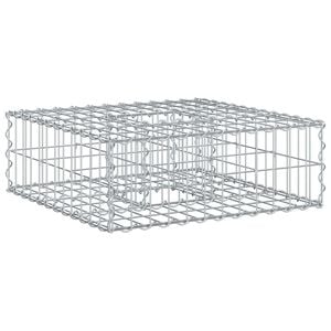 vidaXL Gabion Raised Bed 60 x 60 x 20 cm Galvanised Steel Silver