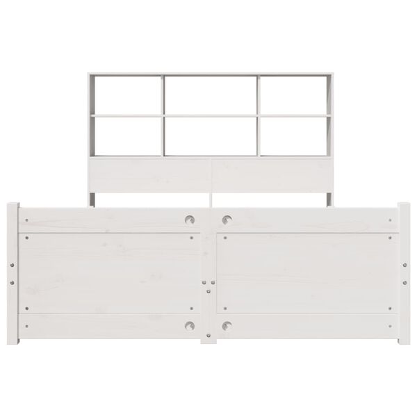 vidaXL Bookcase Bed without Mattress White 140x200cm Solid Wood Pine