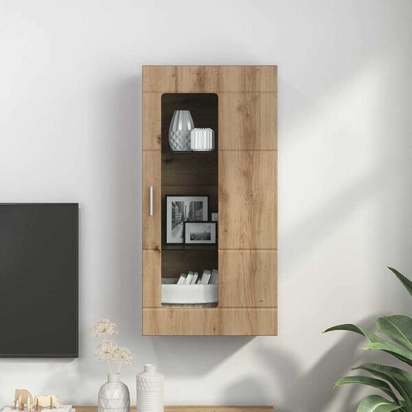 vidaXL Wall-mounted Cabinet with Storage Artisan oak 55 x 29 x 100 cm