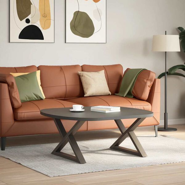 vidaXL Coffee Table Legs 2 pcs Natural Steel 70x(42-43.3) cm Steel