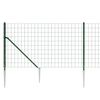 vidaXL Wire Mesh Fence with Spike Anchors Green 1.1x25 m