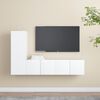 vidaXL 3 Piece TV Cabinet Set White Engineered Wood