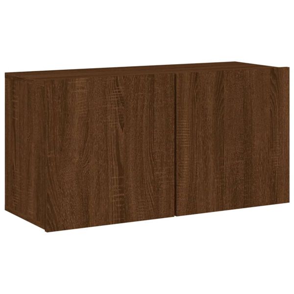 vidaXL TV Cabinet Wall-mounted Brown Oak 80x30x41 cm