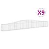 vidaXL Arched Gabion Baskets 9 pcs 400x30x40/60 cm Galvanised Iron