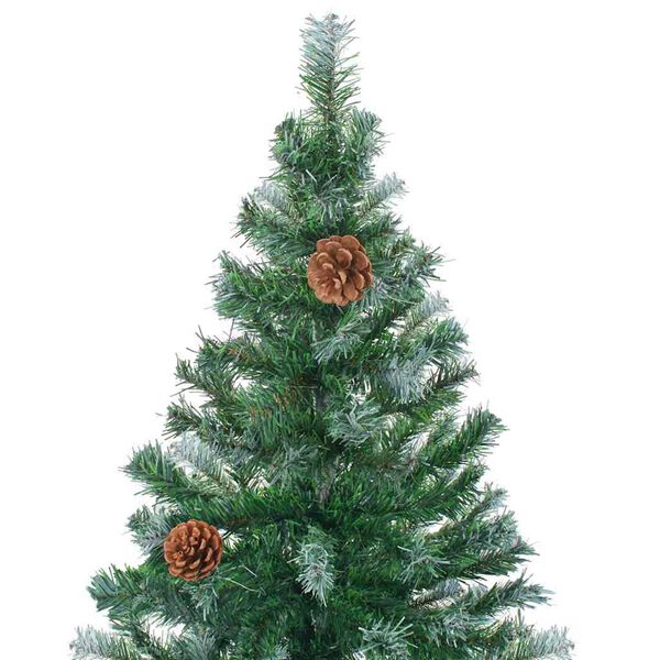 vidaXL Frosted Pre-lit Christmas Tree with Ball Set&Pinecones 150 cm