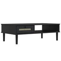 vidaXL Coffee Table SENJA Rattan Look Black 100x55x33 cm Solid Wood