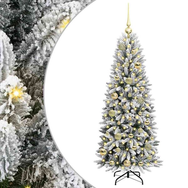 vidaXL Artificial Christmas Tree with 150 LEDs with Stand White 120 cm