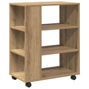vidaXL Rolling Cabinet Artisan Oak 60x35x75 cm Engineered Wood