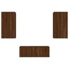 vidaXL 4 Piece TV Wall Units with LED Brown Oak Engineered Wood