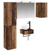 vidaXL Bathroom Furniture Set 5 pcs Old Wood Engineered Wood and Glass