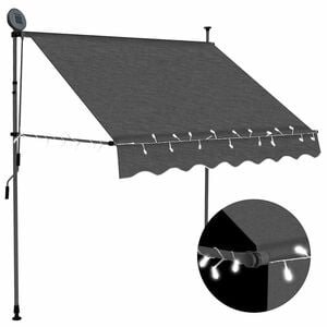 vidaXL Retractable Awning | Anthracite | Polyester | Small | Retractable