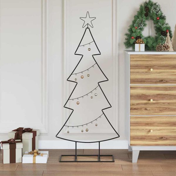vidaXL Metal Christmas Tree with Stand Black 125 cm Steel