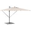 vidaXL Parasol Base Dark grey wood look 100 x 100 x 4 cm Steel