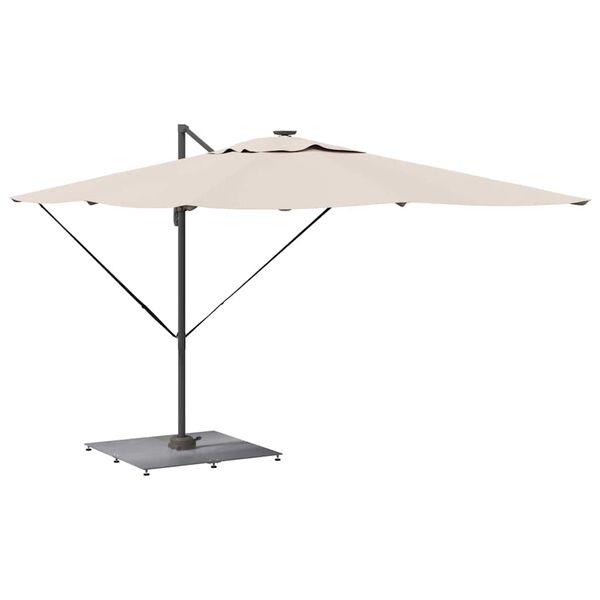 vidaXL Parasol Base Dark grey wood look 100 x 100 x 4 cm Steel