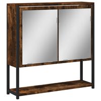 vidaXL Bathroom Mirror Cabinet Smoked Oak 60x16x60 cm Engineered Wood