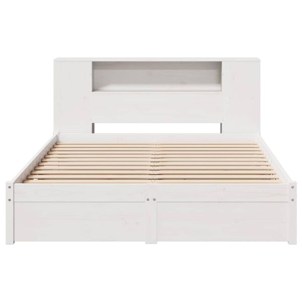 vidaXL Bookcase Bed without Mattress White 140x190cm Solid Wood Pine