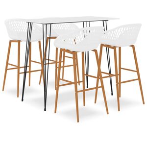 vidaXL Bar Set | White | MDF, PP, Metal | Medium | Modern | Bar Set