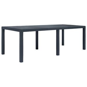 vidaXL Garden Table | Anthracite | Plastic | Large | Durable | Garden Table