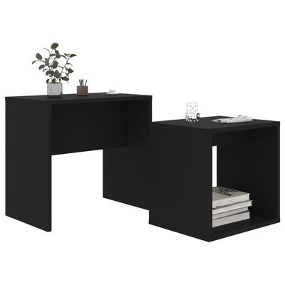 vidaXL Coffee Table Set Black 48x30x45 cm Engineered Wood