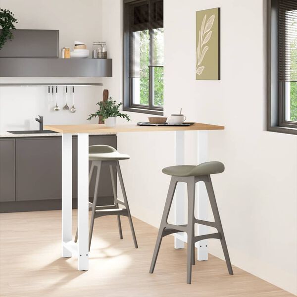 vidaXL Bar Table Legs White 2 pcs 60x(110-111) cm Steel