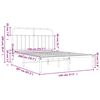 vidaXL Metal Bed Frame without Mattress with Headboard White 140x200cm