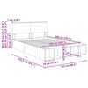 vidaXL Bed Frame with Shelf Manual White 150 x 200 cm Engineered Wood