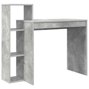 vidaXL Desk with Shelf Concrete Grey 100 x 40 x 90 cm Engineered Wood