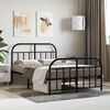 vidaXL Metal Bed Frame without Mattress with Footboard Black 120x190cm