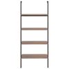 vidaXL 4-Tier Leaning Shelf Dark Brown and Black 64x35x152.5 cm