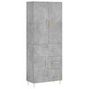 vidaXL Highboard Concrete Grey 69.5x34x180 cm Engineered Wood