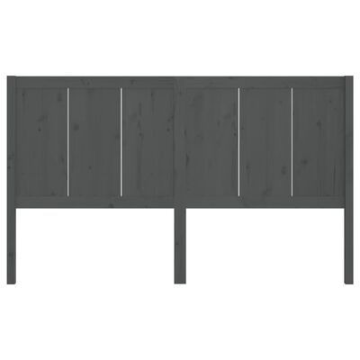 vidaXL Bed Headboard Grey 155.5x4x100 cm Solid Pine Wood