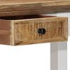 vidaXL Console Table White and Brown 110x35x75 cm Solid Mango Wood