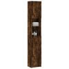 vidaXL Bathroom Cabinet Smoked Oak 32x25.5x190 cm Engineered Wood
