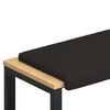 vidaXL Bench Cushion Sherpa Fabric Black Depth 35 cm