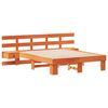 vidaXL Bed Frame with Headboard Brown 140 x 190 cm Solid Pine Wood