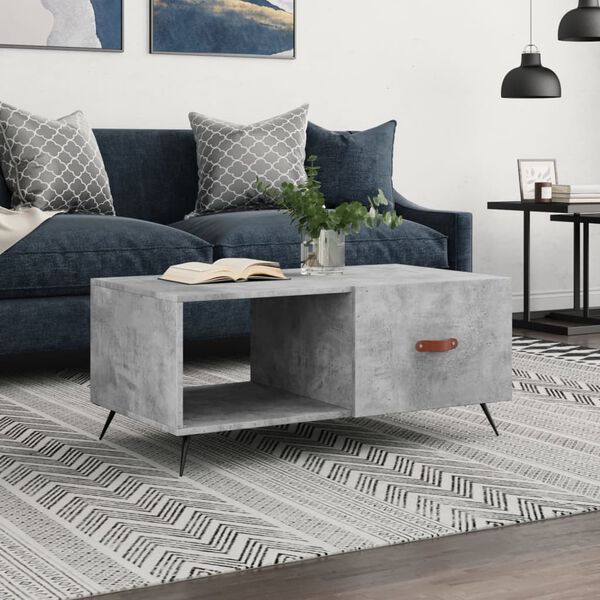 vidaXL Coffee Table Concrete Grey 90x50x40 cm Engineered Wood